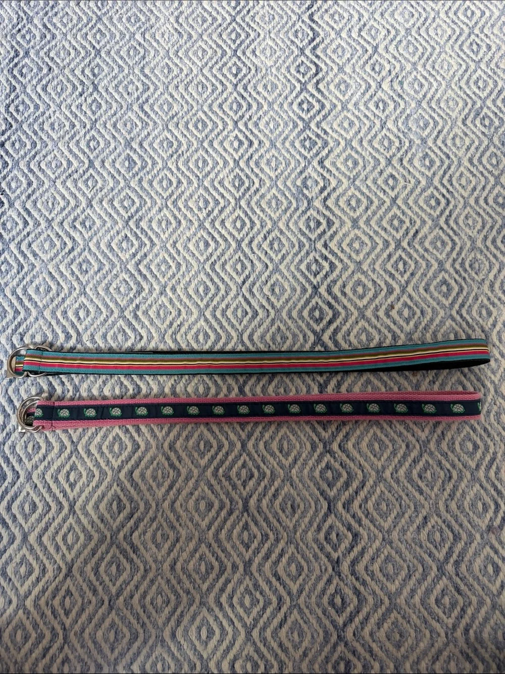 2 Ribbon Belts- 1 with stripes and 1 with turtles